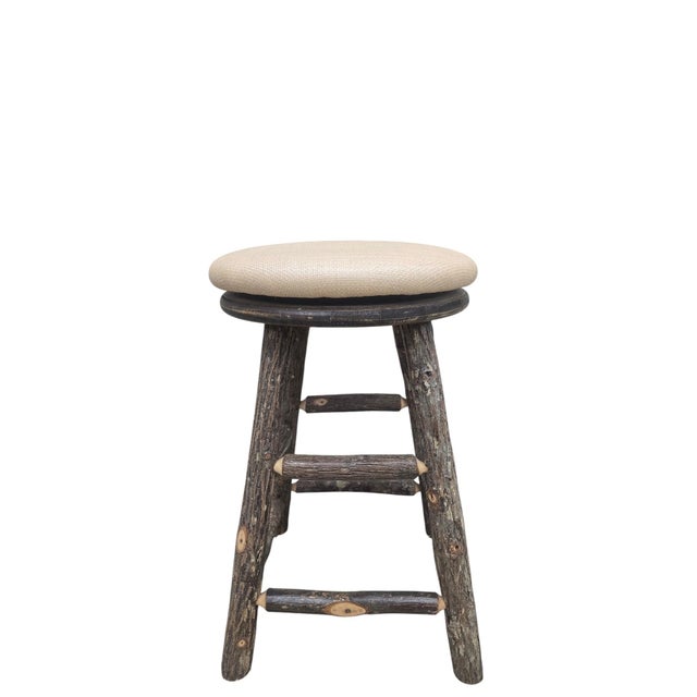 Vintage Adirondack Style Aspen Log Swivel Bar Stools - Pair For Sale In Chicago - Image 6 of 10