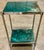 2020s Stunning Chrome & Art Glass Two-Tier Side Table With Turquoise & Teal Art Glass – Modern Designer Accent Table For Sale - Image 5 of 5