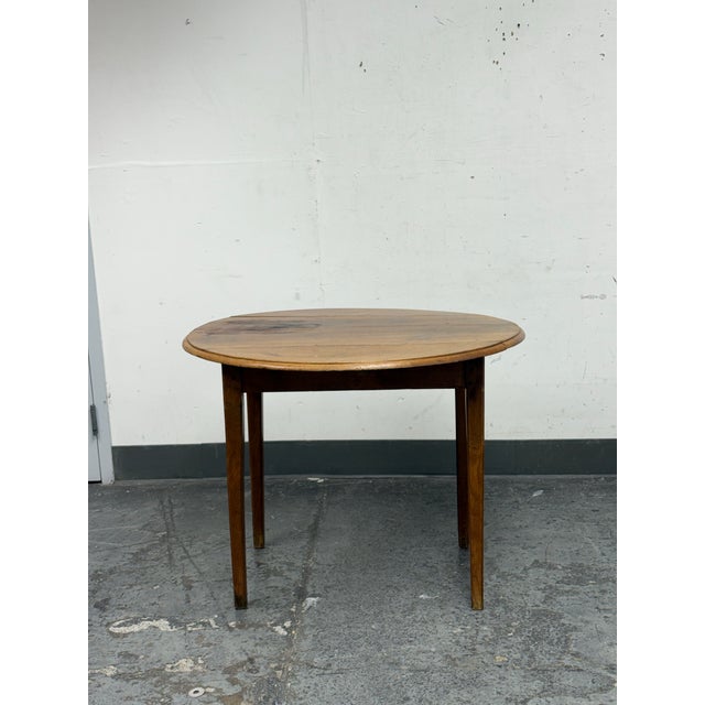 Antique French Drop Leaf Round Farm Table For Sale - Image 4 of 12