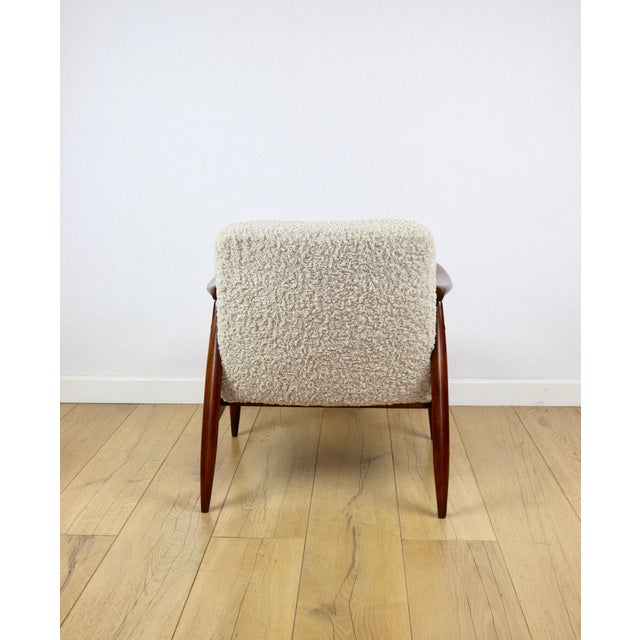 Beige Vintage GFM 300-202 Armchair in Beige Cream Bouclé Lamb from J. Kedziorek, 1970s For Sale - Image 8 of 16