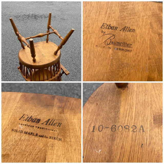 Ethan Allen Heirloom Nutmeg Maple Philadelphia Windsor Dining Armchairs - a Pair For Sale - Image 10 of 12