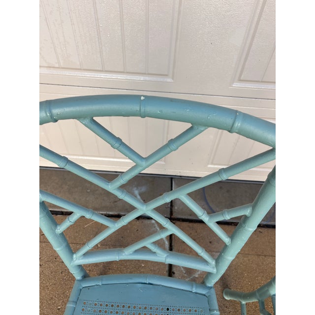 Vintage Chinoiserie Patio Dining Chairs by Meadowcraft For Sale - Image 9 of 12