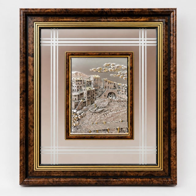 Silver Italian 925 Silver-Plated Bronze Bas-Relief from Argenteria Darte Guerrini, 1990s For Sale - Image 8 of 11