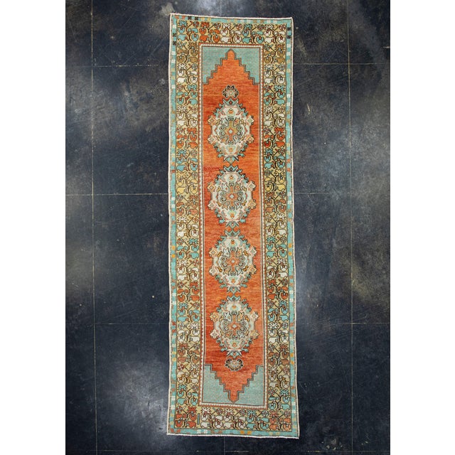 Terra Cotta Turkish Vintage Runner Rug 2'11" x 9'9" #17980 For Sale - Image 8 of 8