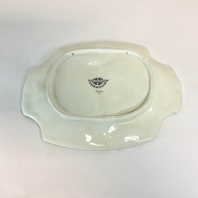 Asparagus 1990s Hollywood Regency Majolica Bunny Wall Plate, Fitz & Floyd. For Sale - Image 8 of 8