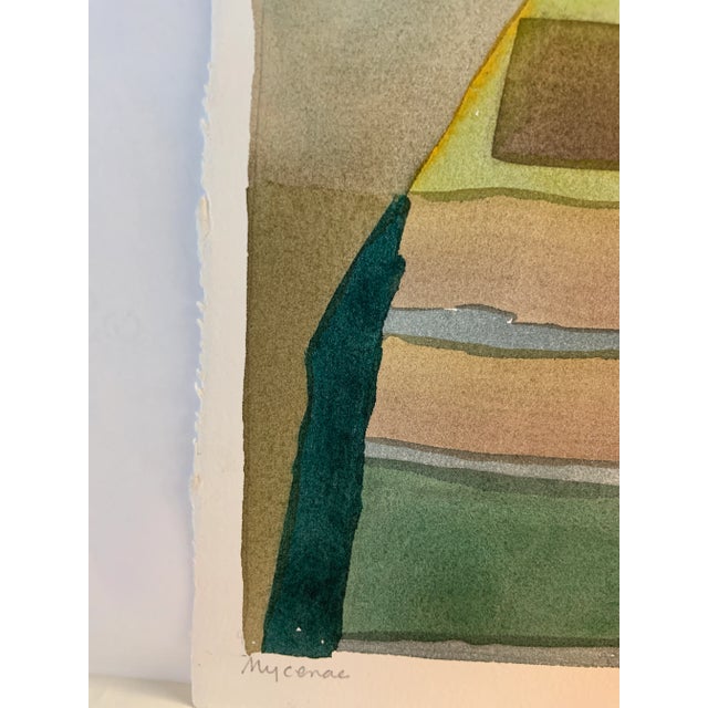 1980s 1980s "Mycenae" Abstract Watercolor Painting by Lee Hall For Sale - Image 5 of 6