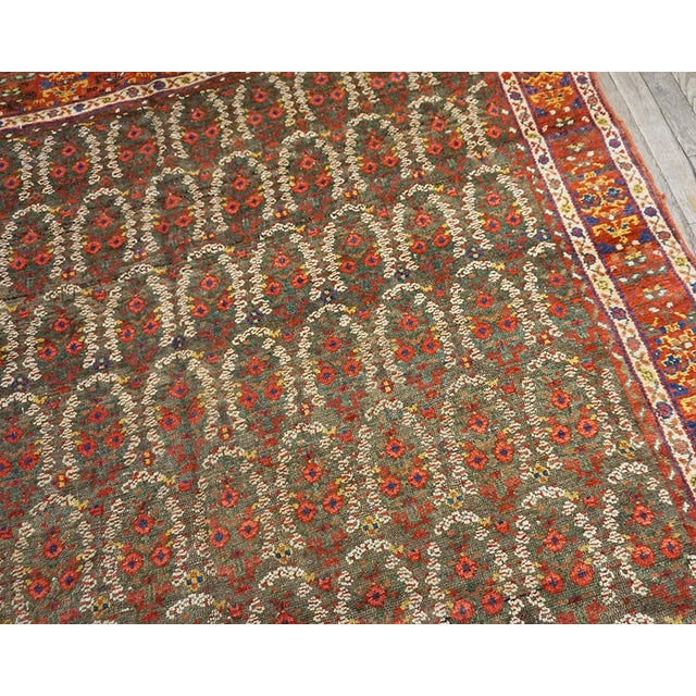 1860s Navy Paisley Antique Antique n.w. Persian Carpet 6' X 13' Knotted Wool Rug For Sale In New York - Image 6 of 11
