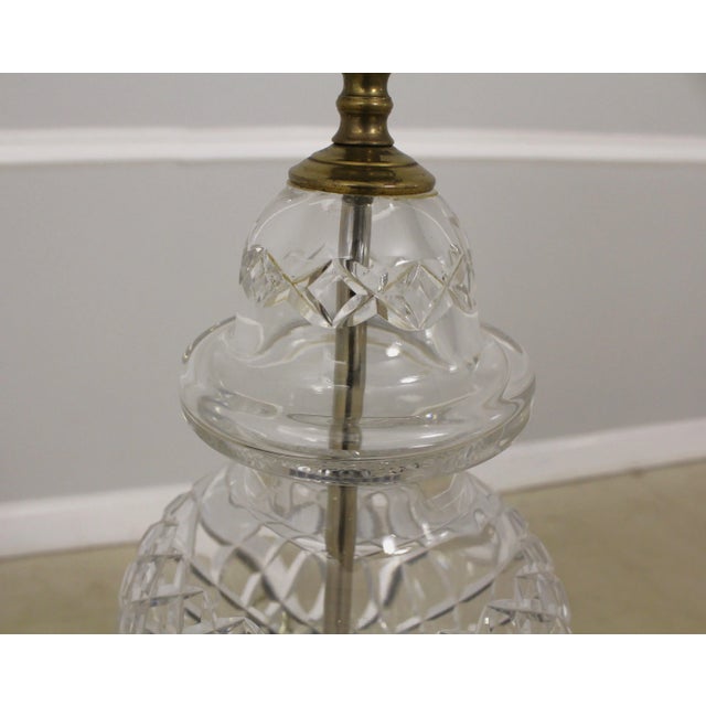 Waterford Waterford Crystal Table Lamp with Brass Base For Sale - Image 4 of 11