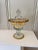 Gold Vintage "Paden City Glass" Large Etched Roses Gold Glass Compote With Lid For Sale - Image 8 of 13