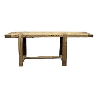 Vintage Raw Oak Carpenters Workbench, 1930s For Sale