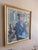 Mid-Century Modern 'Woman in a Blue Coat' Vintage Swedish Cubist Figurative Oil Painting, Framed For Sale - Image 4 of 11