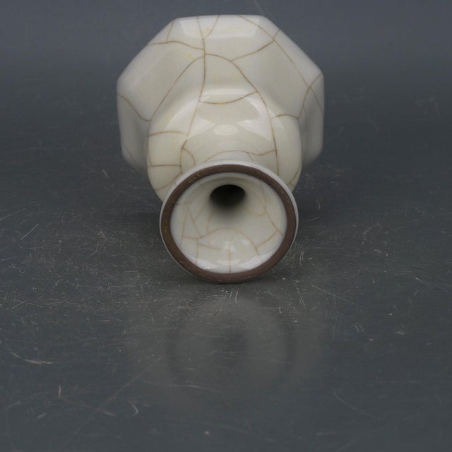 Early 20th Century Chinese Ceramic Cup Guan Ware Crackle Glaze Celadon Stem Cup For Sale In Seattle - Image 6 of 9