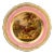 Antique 19th Century Pink Border Hand Painted Paris Porcelain Plate With Deer Hunt and Dog Scene For Sale
