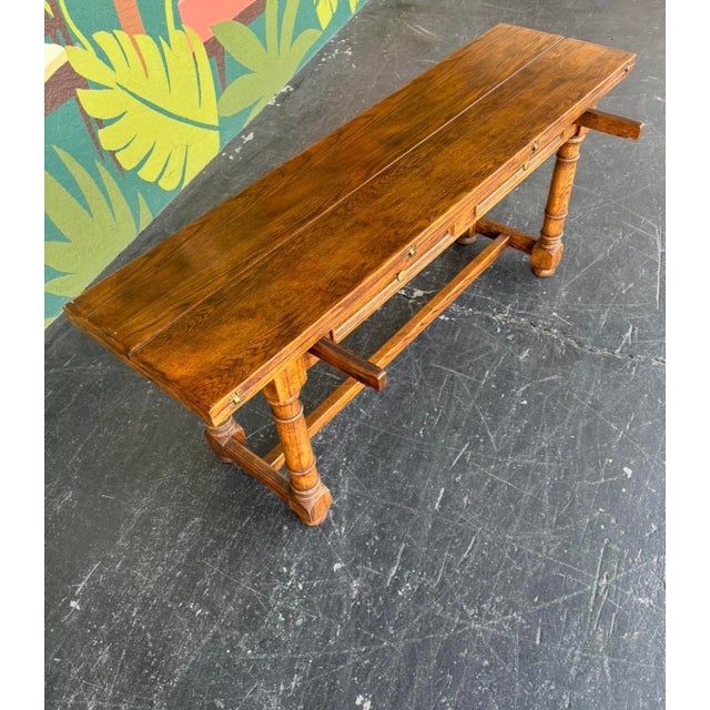 Century Farmhouse Fliptop Console Dining Table For Sale - Image 12 of 16