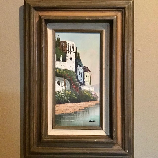 Mid 20th Century Mid Century Framed Oil Painting on Canvas Signed Lr For Sale - Image 5 of 5