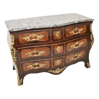 French Louis XV Commode with Marble Top by Jacques Bircklé, 1750s For Sale