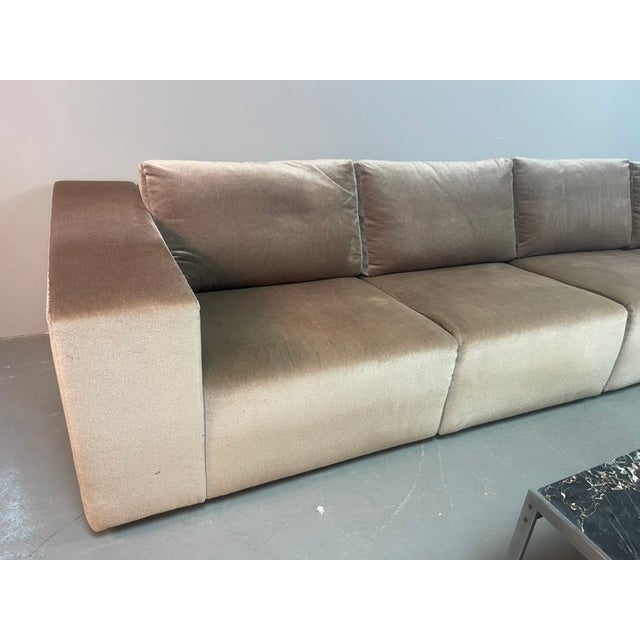 Modular Sofa in Champagne Velvet from Walter Knoll, Germany, 1970s, Set of 4 For Sale - Image 4 of 18
