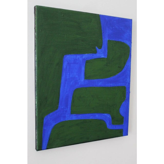 Bodasca, Ultramarine Blue and Organic Green, 2025, Acrylic on Canvas For Sale - Image 10 of 11