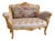 Late20C French Artisan LouisXVI Gold Beige Velvet Settee-1Pc For Sale