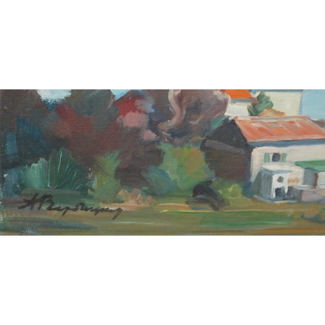 Mid Century Croatian Coast With Sailboat Landscape by a Verbitski For Sale - Image 4 of 5