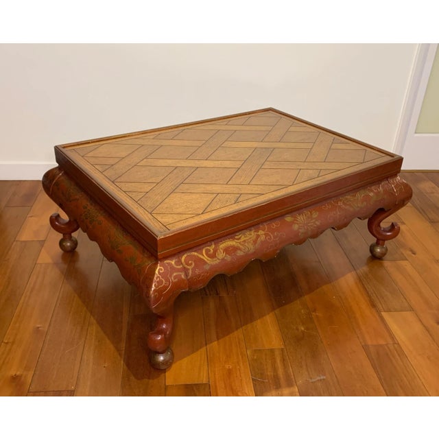 Chinoiserie Vintage Baker Chinoiserie Lacquer Coffee/Cocktail Table For Sale - Image 3 of 11