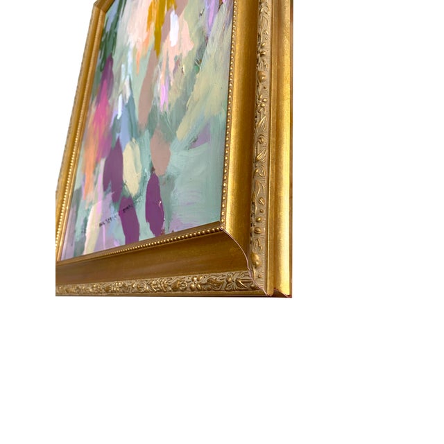 Abstract "Soft and New" 2026 Original Painting by Jessalin Beutler With Vintage Frame For Sale - Image 3 of 5