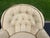 Pair of Tufted Button Back Swivel Chairs in a Cream Color With Brown Piping For Sale - Image 14 of 18