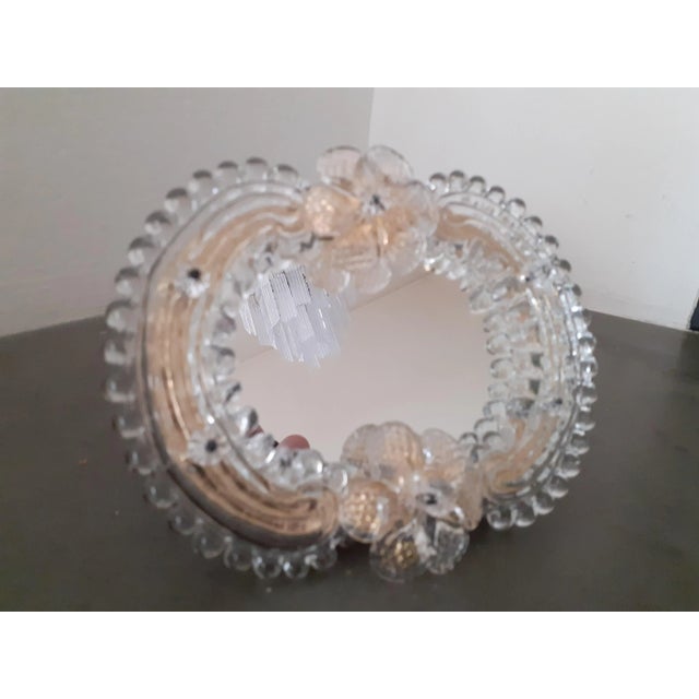 Glass Contemporary Italian Venetian Murano Glass Table Mirror For Sale - Image 7 of 10