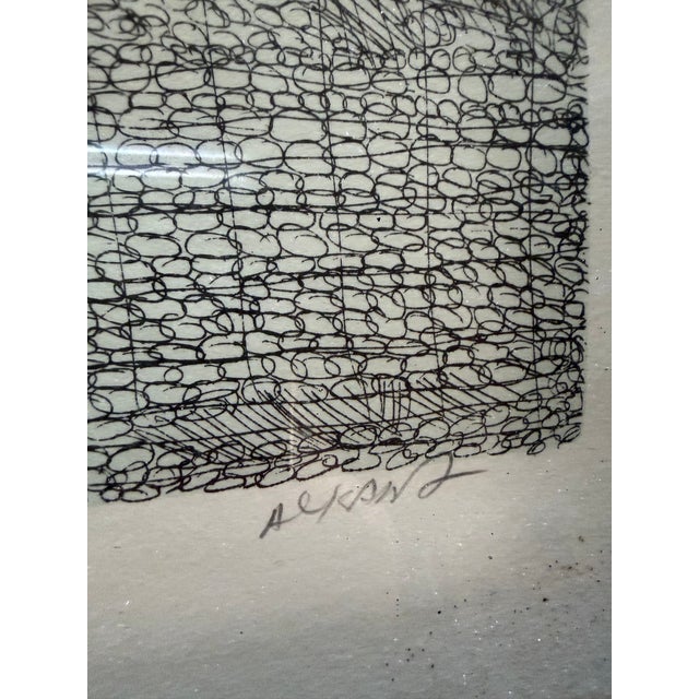 1980s 1980s “Duet" by Ovadia Alkara Framed, Signed, Numbered 1/35 Printers Proof 27” X 21” For Sale - Image 5 of 12