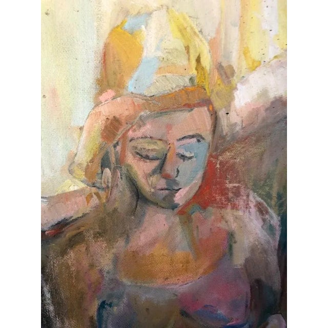 Pablo Picasso Large Picasso Style Mid-Century Modern Oil on Board of Women For Sale - Image 4 of 13