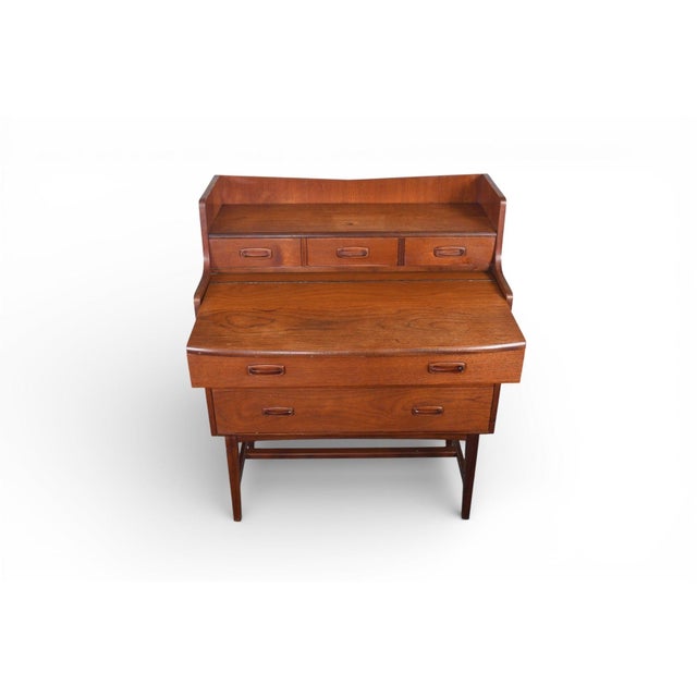 Mid 20th Century Secretary Desk / Vanity in Teak For Sale In San Francisco - Image 6 of 17