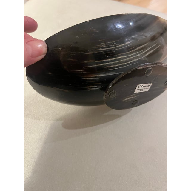 Italian 1980s G. Lorenzi Milano Hand Carved Horn Trinket Tray For Sale - Image 3 of 5