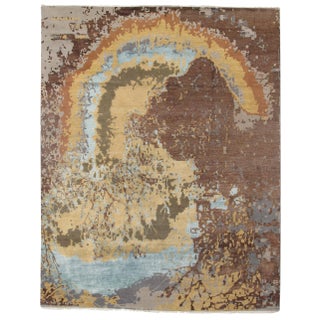 Pasargad DC Modern Erased Design Silk &Wool Rug - 8′ × 10′ For Sale