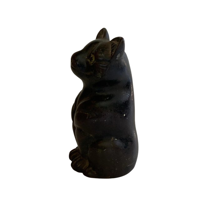 Traditional Antique Hubley or Albany Cast Iron 7" Sitting Cat Doorstop Made in Usa 1920s-1930s For Sale - Image 3 of 7