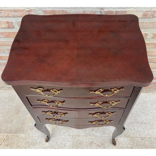 Early 20th Century Wood and Bronze Side Table, 1940s For Sale - Image 3 of 9