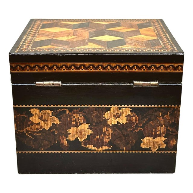 Late 19th Century Victorian Tunbridge Ware Tea Caddy, 1870 For Sale - Image 5 of 11