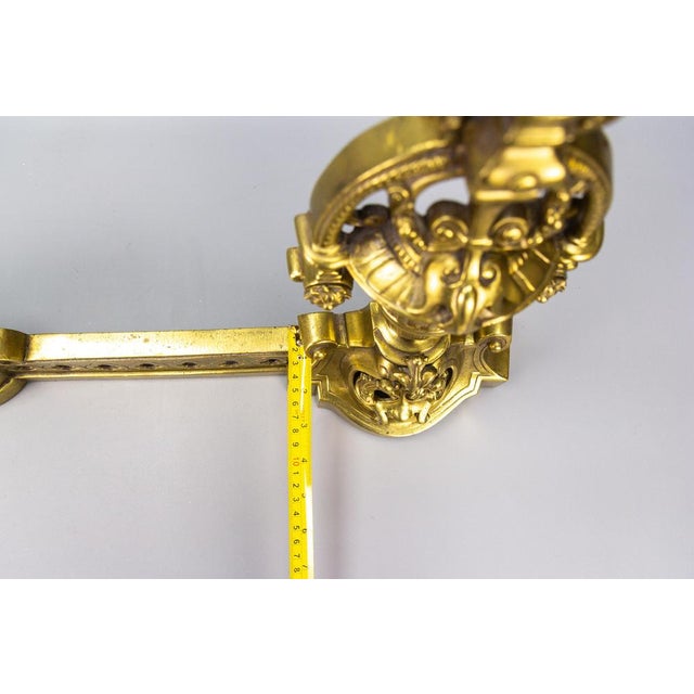 French Neoclassical Style Bronze Fireplace Fenders, 1920s, Set of 3 For Sale - Image 17 of 18