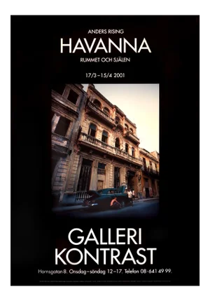 2001 Swedish Exhibition Poster, Galleri Kontrast, Anders Rising, Havanap
