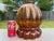 Offering for sale this gorgeous vintage hand-blown amber art glass melon-ribbed lamp shade with the following features: -...