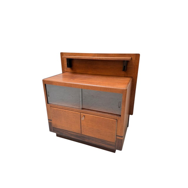 Modernist Art Deco Cabinet in Glass and Oak by Anton Lucas for N.V. Meubelkunst Leiden, 1920s For Sale - Image 12 of 12