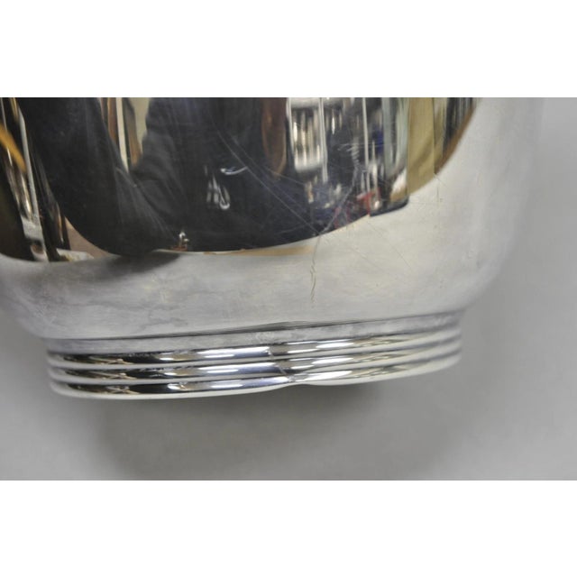 Mid 20th Century Mid Century Modern Sheffield Silver Plated Reticulating Hinge Ice Bucket W Tongs For Sale - Image 12 of 15