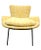 Mid-Century iron framed Italian side chair newly upholstered in saffron yellow Fortuny cotton..