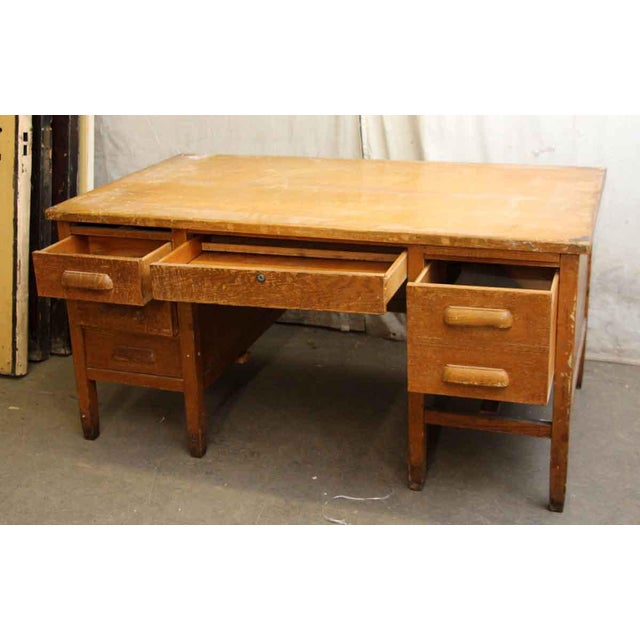 1940s Traditional Large Restorable Solid Oak Executive Desk Chairish