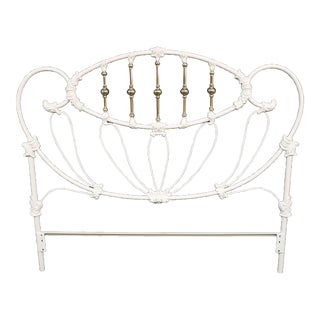 Shabby Chic Queen Iron Headboard For Sale