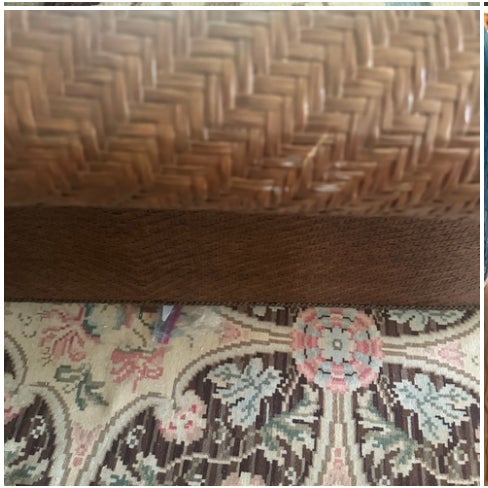 Lexington Woven Sofa With Floral Cushions For Sale In Portland, ME - Image 6 of 7