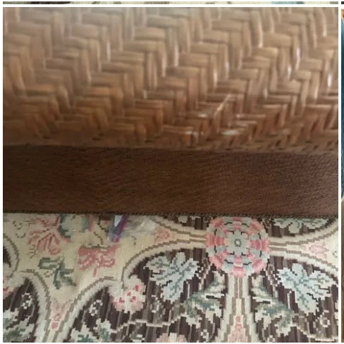 Lexington Woven Sofa With Floral Cushions With Matching Chair and Ottoman For Sale In Portland, ME - Image 6 of 17