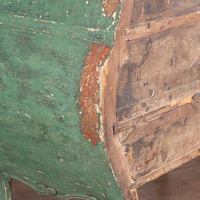 Pair, 18th Century Italian Large Green Painted Bombay Chest of Drawers Commodes For Sale - Image 17 of 18