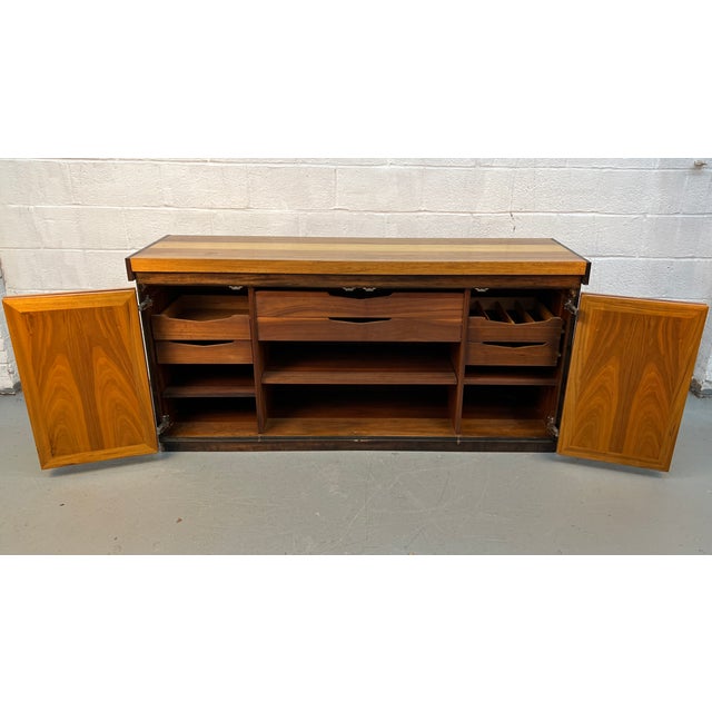 Vintage Modern Figured Wood Buffet For Sale - Image 10 of 18