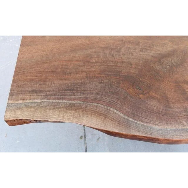 Wood Walnut Slab Live Edge Dining Table by Petersen Antiques For Sale - Image 7 of 10