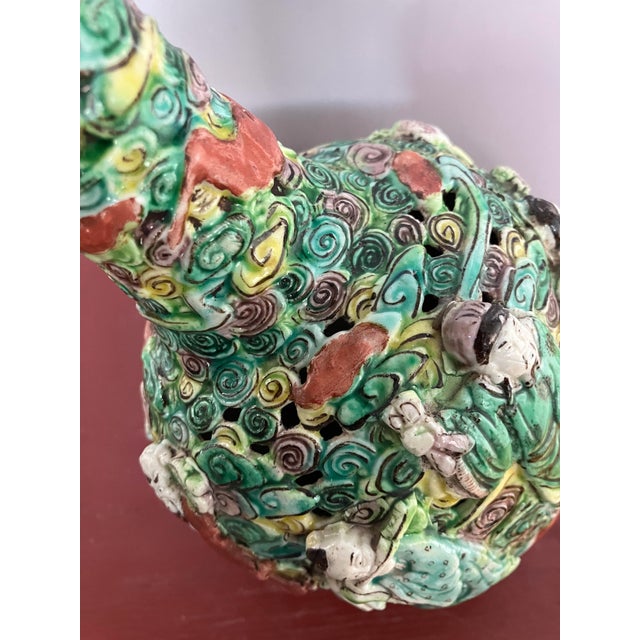 Late 19th Century Chinese Openwork Famille-Rose Porcelain Vase Signed For Sale In New York - Image 6 of 10